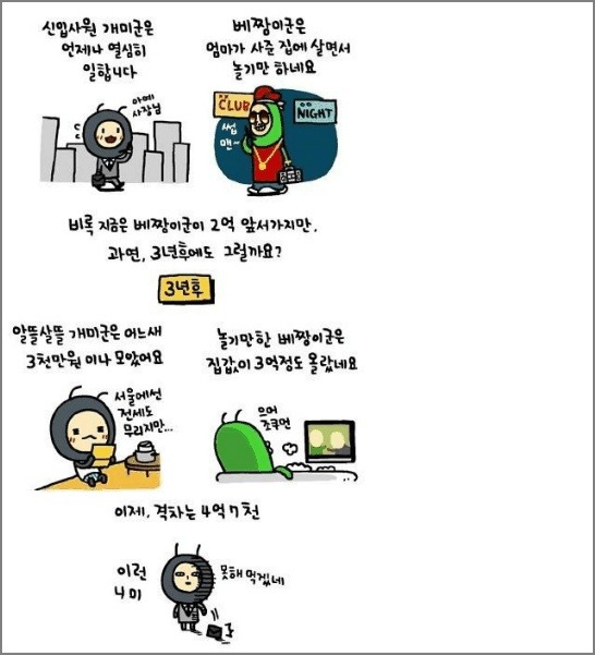개미와 베짱이 이미지