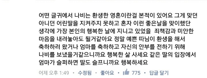 딸 떠나보낸 엄마의 웨딩드레스에 내려앉은 나비 | 인스티즈