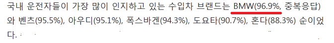 국내 운전자가 가장 선호하는 수입차 브랜드는? | 인스티즈