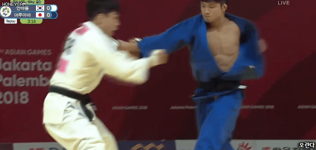 아까 아겜 또다른 한일전 유도 결승 안바울 50초만에 한판승.gif | 인스티즈